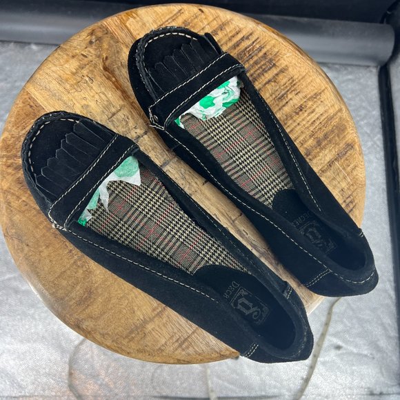 Y2K Decree Black Suede Flats / Loafers - Picture 8 of 9